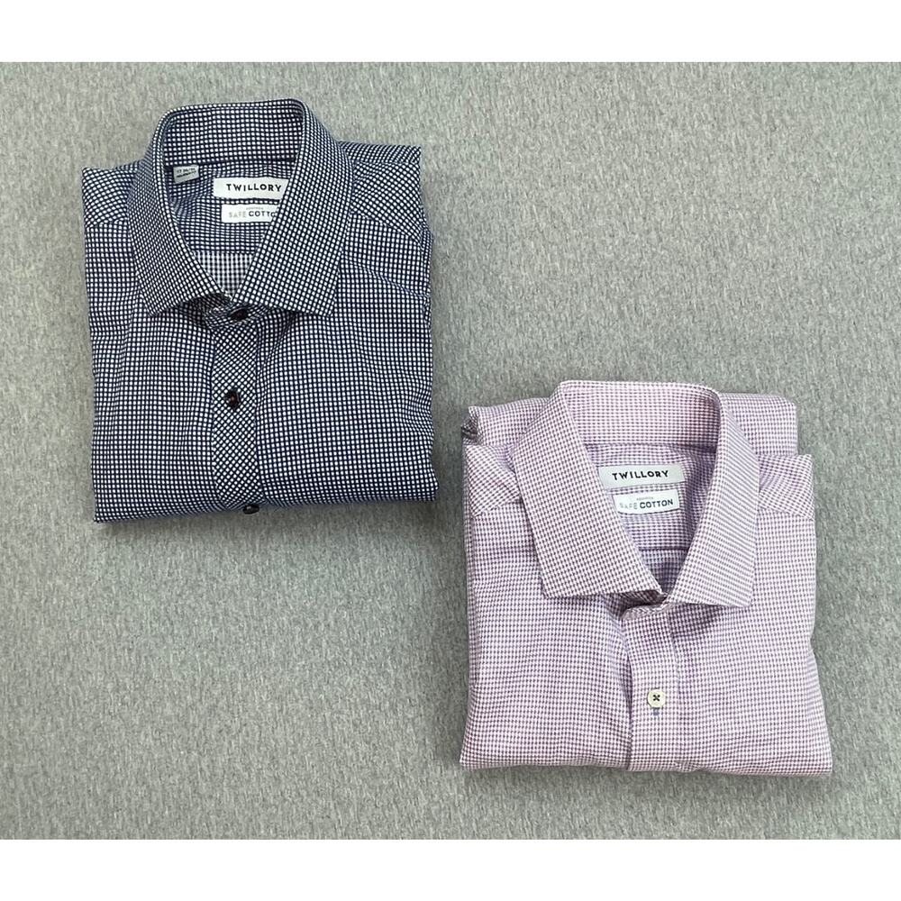 Twillory Shirt Mens 17 - 34/35 Button Up 100% Cotton - Lot of 2